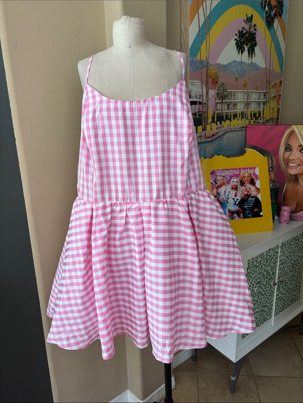 NovaLuxe Gingham dress NWT